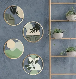 4 adornos de pared demadera