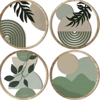 4 adornos de pared demadera