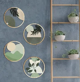 4 adornos de pared demadera