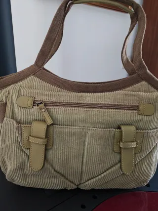 Borsa in velluto a coste verde oliva