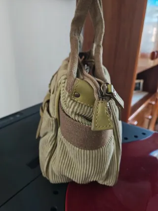 Borsa in velluto a coste verde oliva