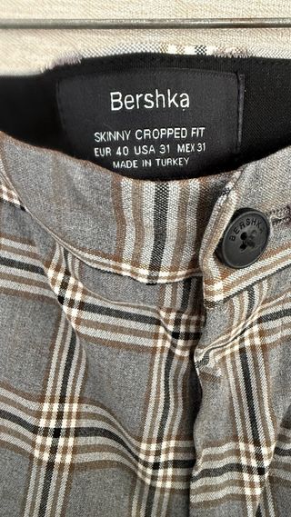 Pantalón de vestir cuadros gris