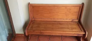 Banco de madera , asiento abatible para almacenaje