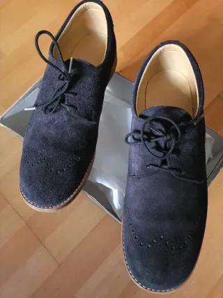 Zapatos comunión serraje azul