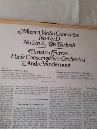 Mozart-Violin Concertos 4 & 5  The Turkish CFP124