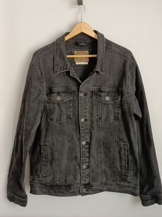 Chaqueta Vaquera Negra Hombre Pull&Bear Talla XL