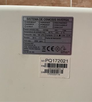 Máquina Osmosis Inversa Hidrosalu