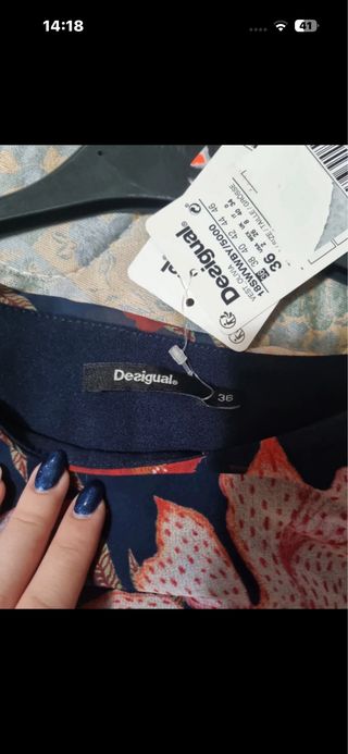 Vestito donna blu e multicolor