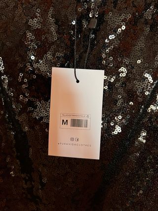 Falda fiesta lentejuelas negra Talla M