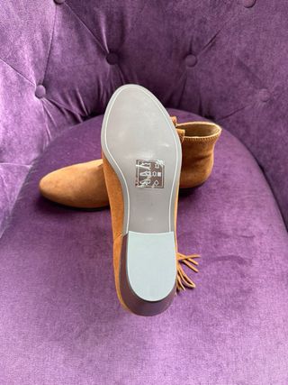 Botines ante marrón caramelo, T41 Cortefiel, New