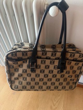 Maleta o Bolso Loewe Beige y Negro