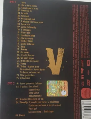 2 DVD Vasco Rossi Il Mondo Che Vorrei Steelbox set
