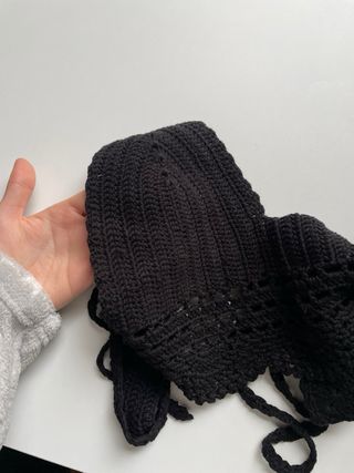 Top de playa negro crochet