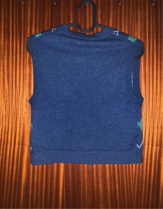 Camisola de Malha Argyle Azul e Verde