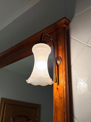 Mueble de baño doble lavabo madera y mármol