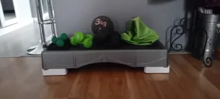 Step, mancuernas y balones de ejercicio