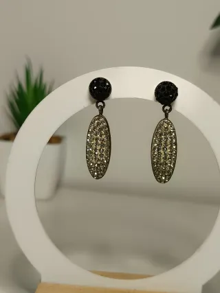 Pendientes Plata Ley Circonitas Ovalados