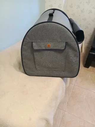 Transportín perro mediano/grande gris