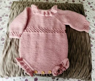 Conjunto Ropa Bebé Rosa Tejido