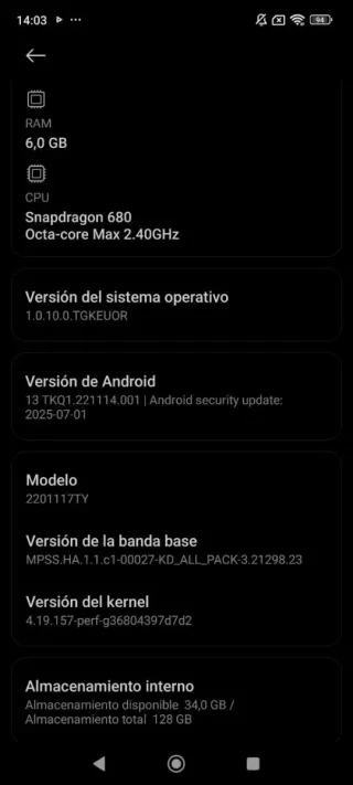 Xiaomi Redmi Note 11 6GB 128GB Negro