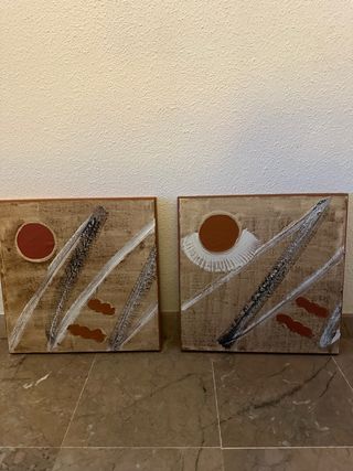 Set di 2 quadri astratti moderni