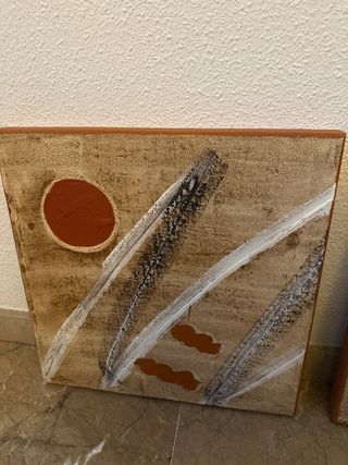 Set di 2 quadri astratti moderni