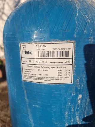 Depósito depuradora de fibra con válvula reparar