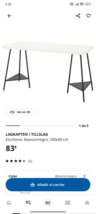 Escritorio Ikea Tillslag Gris
