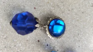 Pendientes colgantes con piedra azul