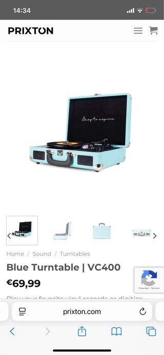 Tocadiscos Prixton VC400 Azul