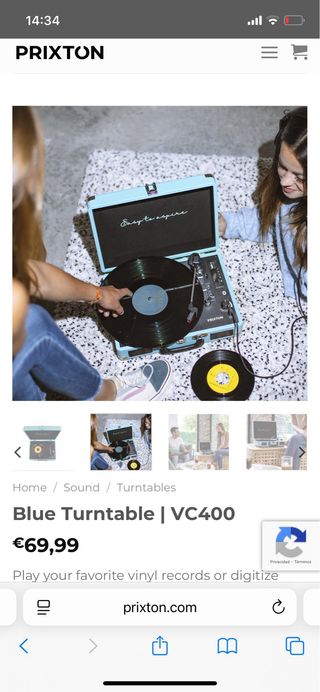 Tocadiscos Prixton VC400 Azul