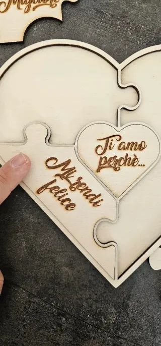 Puzzle Cuore San Valentino Frasi Personalizzabile