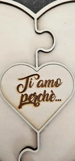Puzzle Cuore San Valentino Frasi Personalizzabile