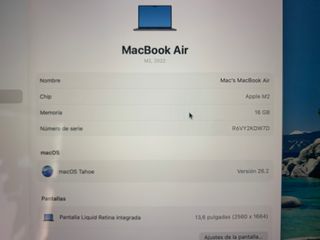 MacBook Air M2 2022 16GB RAM 500GB SSD
