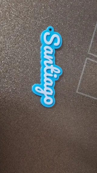 Colgante Nombre Santiago Azul y Blanco