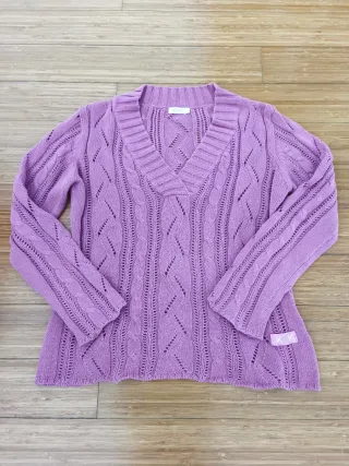 Jersey rosa maquillaje, tejido calado. Trucco T.40