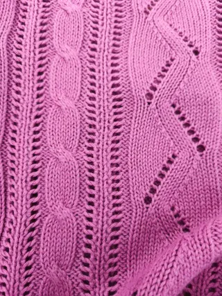 Jersey rosa maquillaje, tejido calado. Trucco T.40