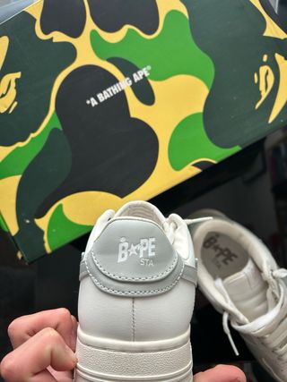 A Bathing Ape Bapesta Blancas y Grises