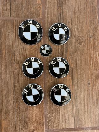 PACK 7 EMBLEMAS BMW BLANCO Y NEGRO - nuevos