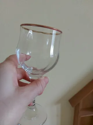 Set 6 Calici Bordo Oro Vetro