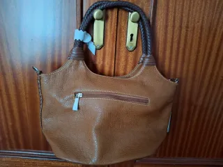 Bolso Gasachi Marrón Asa Trenzada Lazos