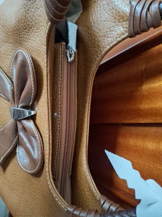 Bolso Gasachi Marrón Asa Trenzada Lazos