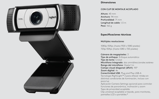 Webcam Logitech C930e (cable dañado)