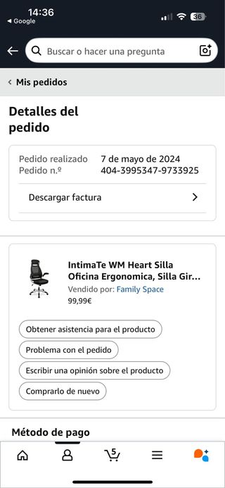 Silla de oficina ergonómica negra