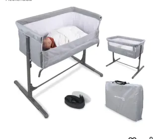 Cuna colecho bebé gris