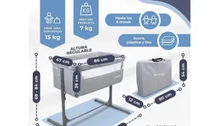 Cuna colecho bebé gris