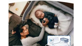 Cuna colecho bebé gris