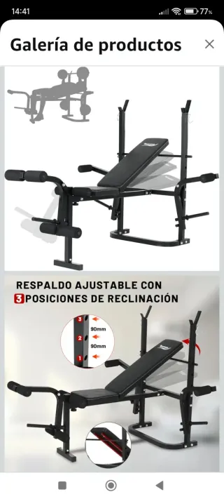 Banco de pesas multifunción ajustable plegable