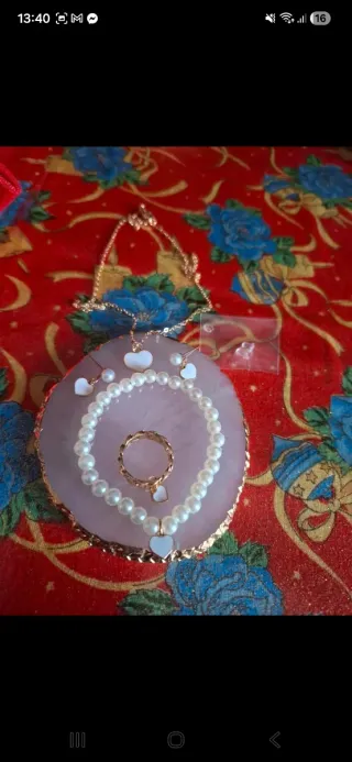 Set Gioielli Collana Bracciale Orecchini Anello