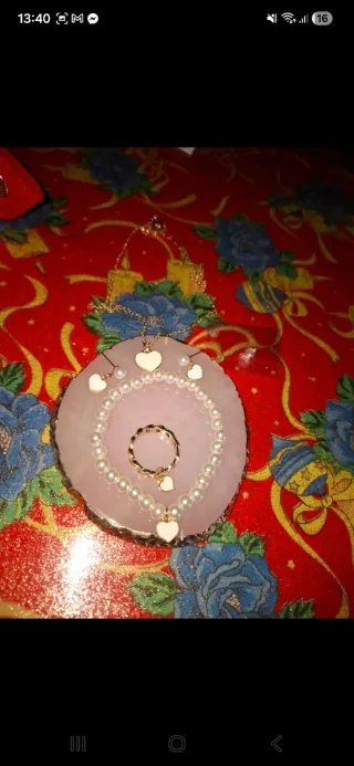 Set Gioielli Collana Bracciale Orecchini Anello